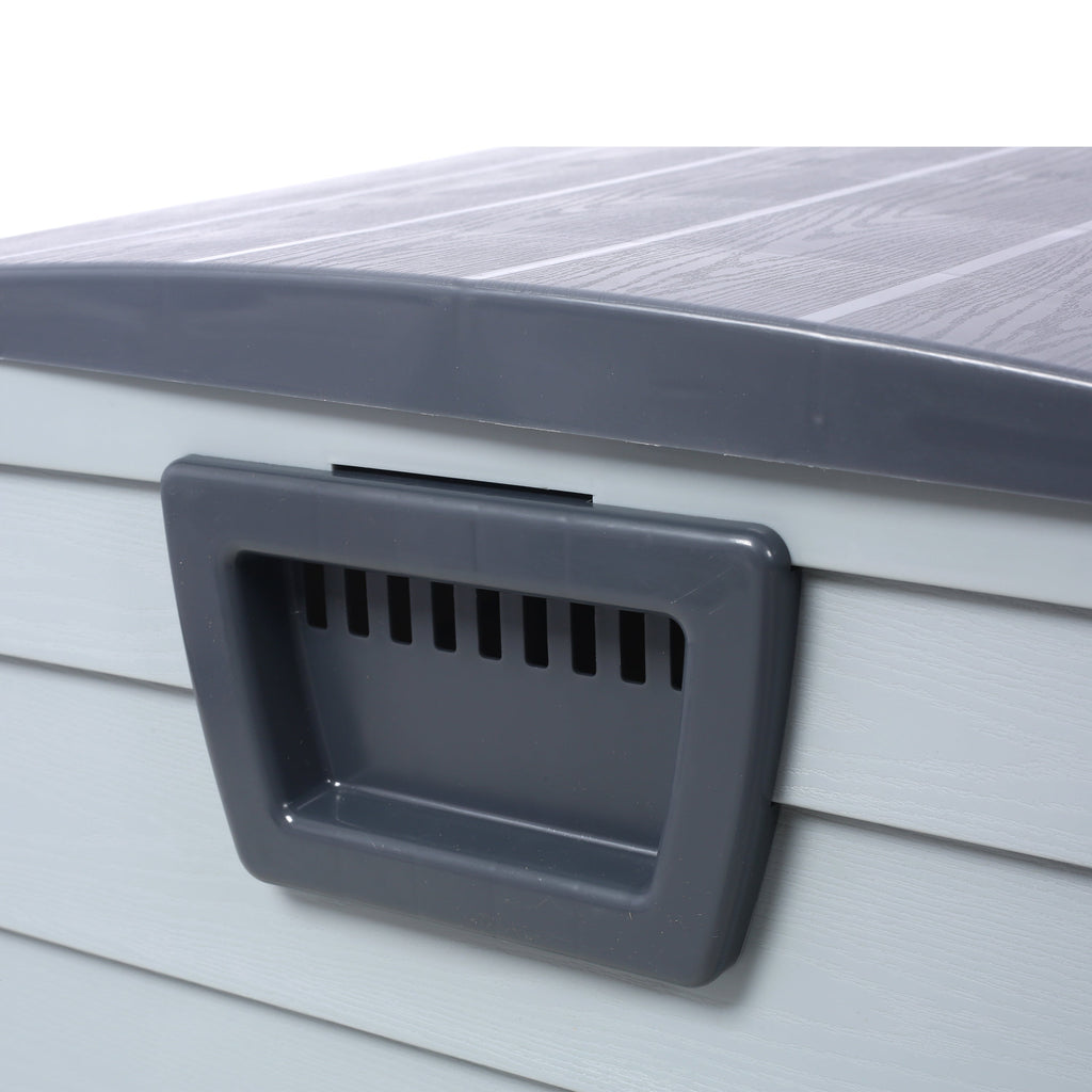 All Weather UV Pool Deck Box Storage Shed Bin with Wheels