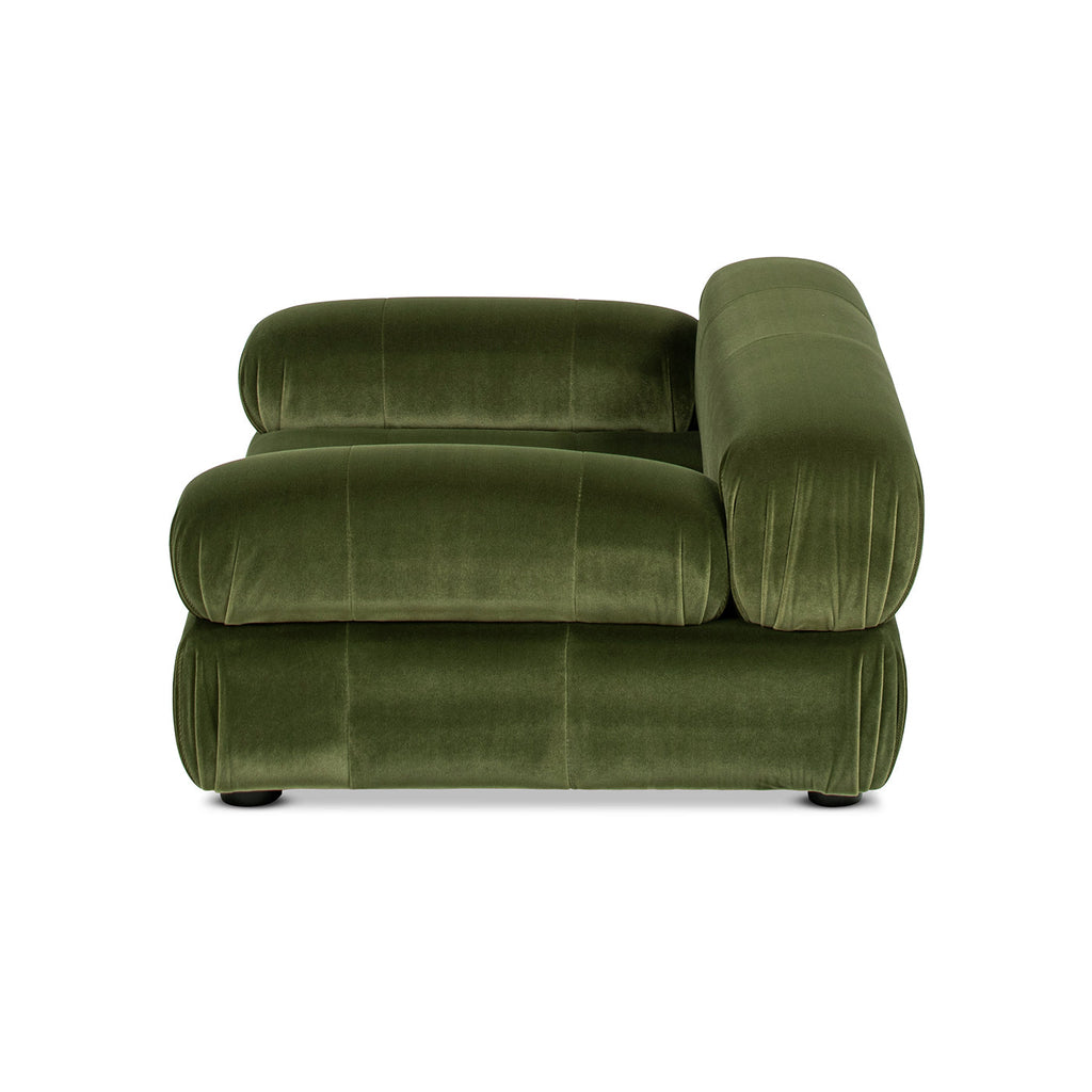 Marcel Upholstered Modern Small to Medium Pet Bed For Dogs and Cats Olive Green Velvet