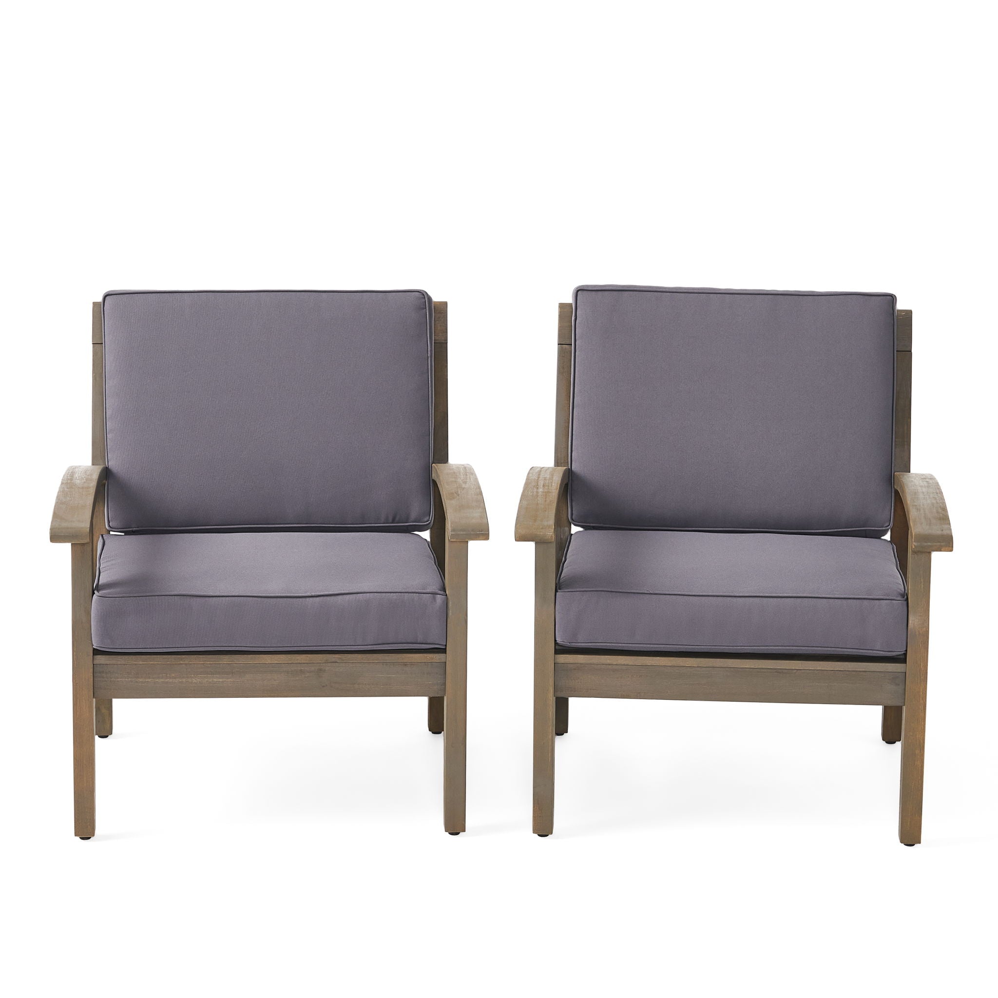 Peyton Club Chair Outdoor Seating Acacia Wood Dark Gray