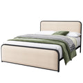 Modern Bed With Curved Upholstered Headboard and Footboard