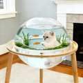 Large Cat Cave with 360° Immersive Cat TV and Wooden Legs
