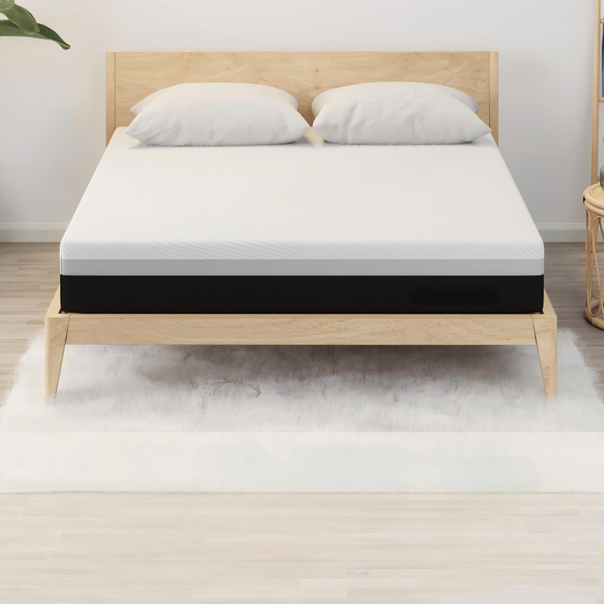 12'' Hybrid Mattress, Cooling Memory Foam & Pocket Springs Medium Firm - White - Queen