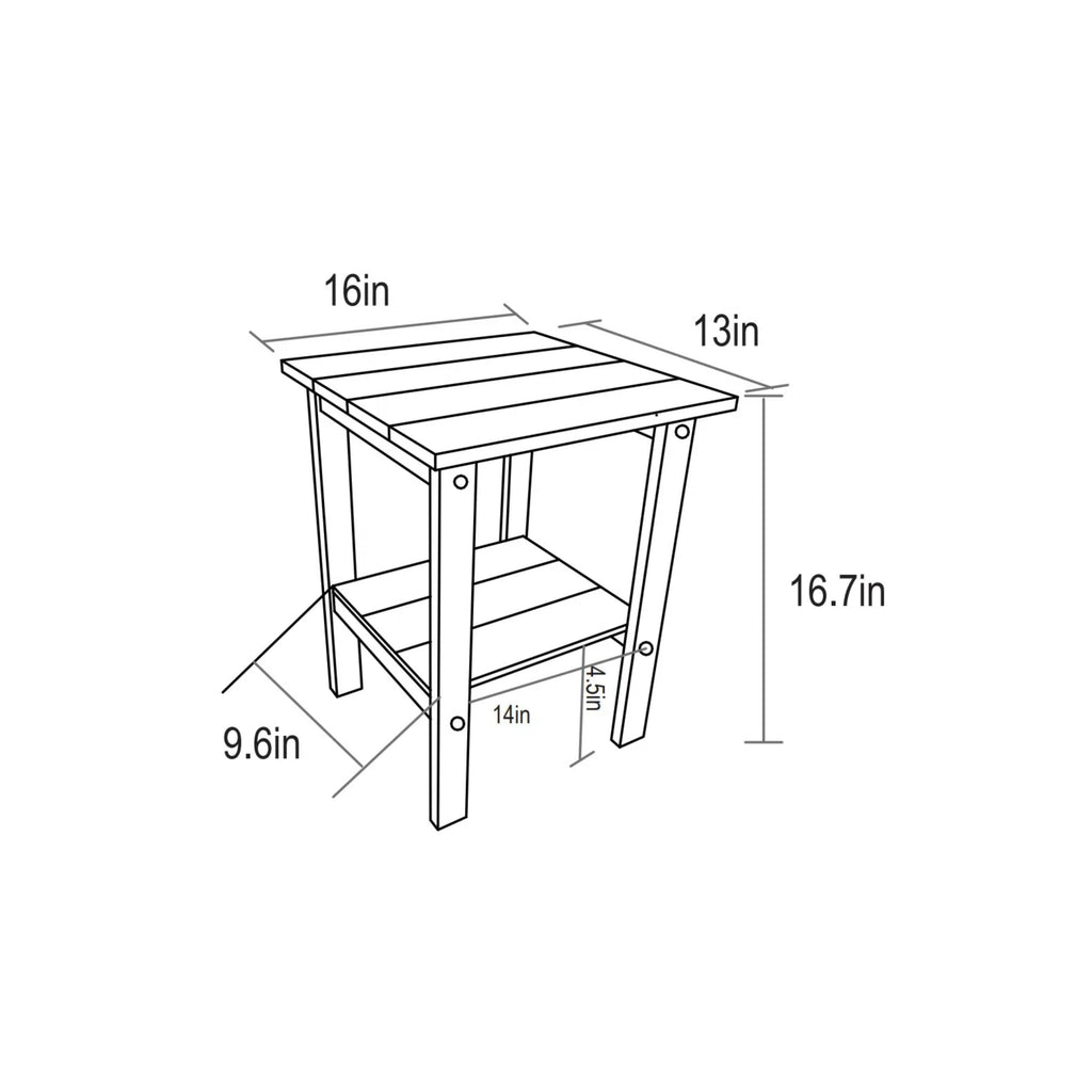 Folding Adirondack Chair with Side Table, 3-Piece Set