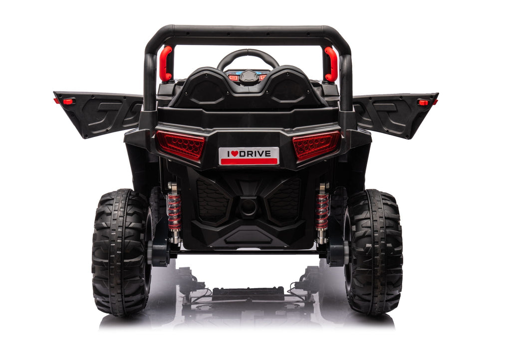 12V7A*1 30W*4 Four-Wheel Drive Seat One Button Start, Forward And Backward, High And Low Speed, Music, Front Light, Power Display, Two Doors Can Open, 2.4G R / C, Seat Belt Four Wheel Absorber
