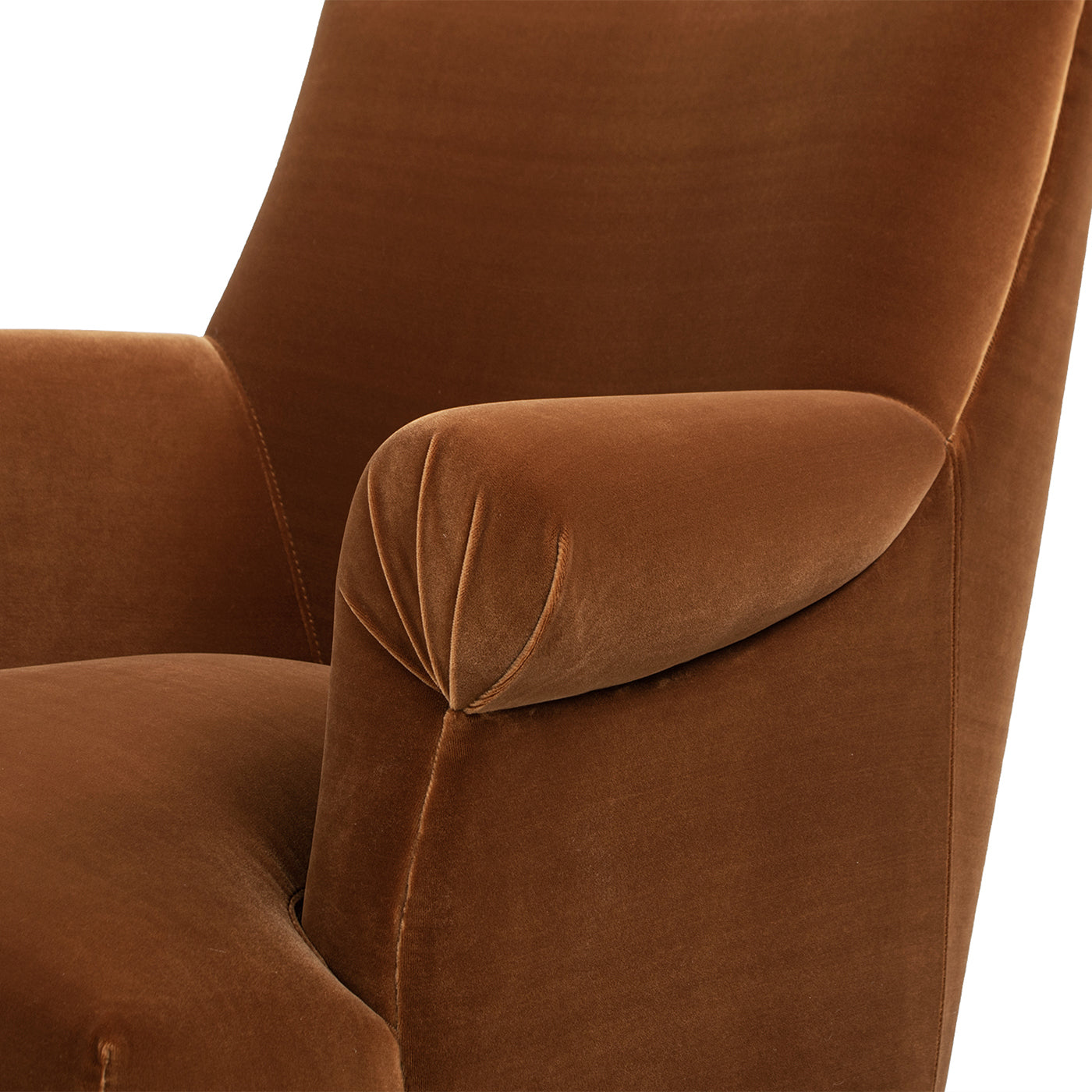 Eloise 30' Pleated Sock Arm Accent Armchair, Burnt Orange Performance Velvet