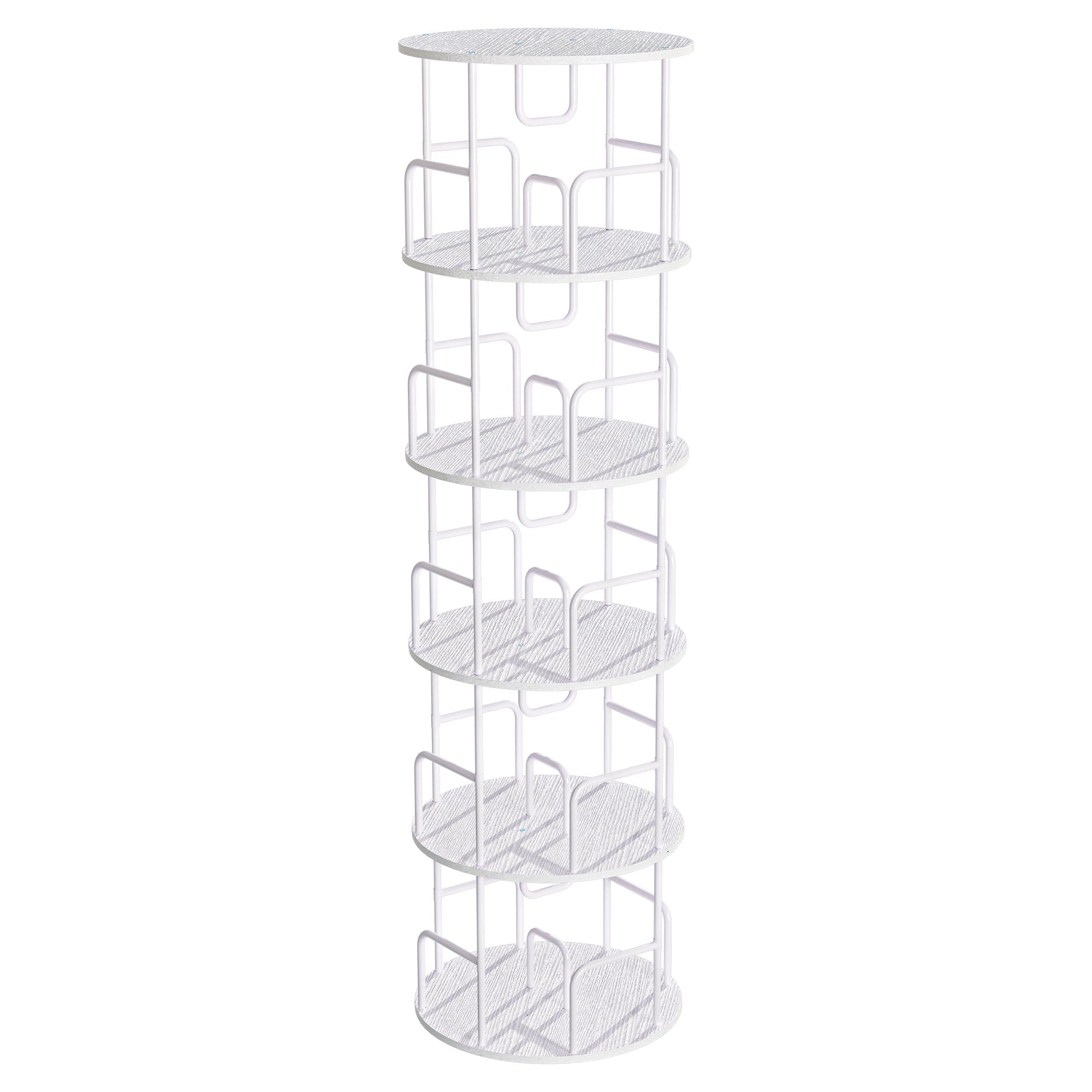 Rotating Bookshelf Tower 5 Tier Spinning 360 Degree Revolving Storage Shelf