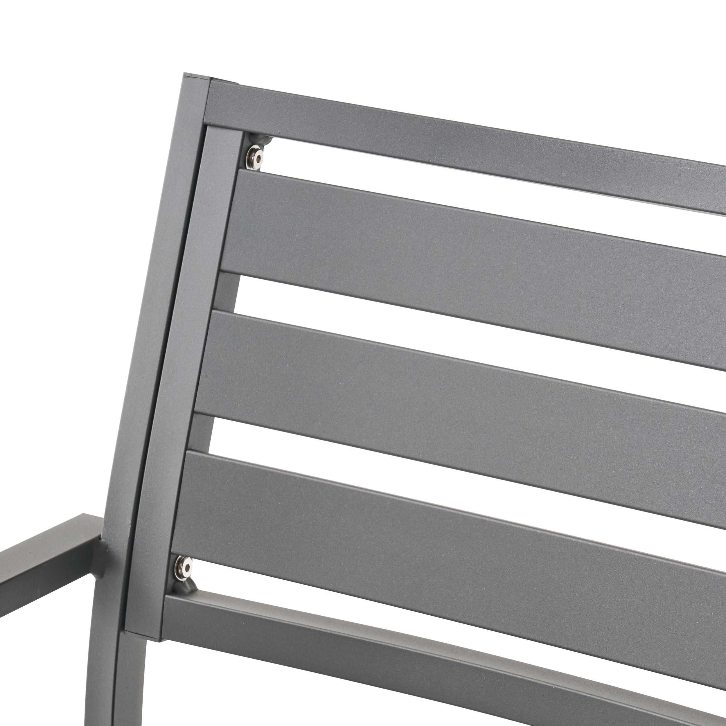 Outdoor Modern Aluminum Dining Chair (Set of 2), Gun Metal Gray