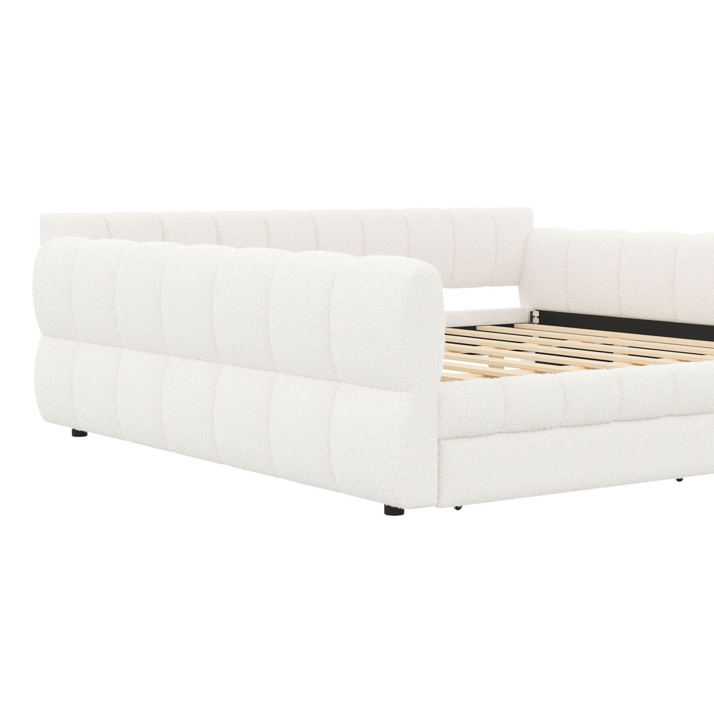 Upholstered Platform Bed With USB Charging And 2 Storage Drawers
