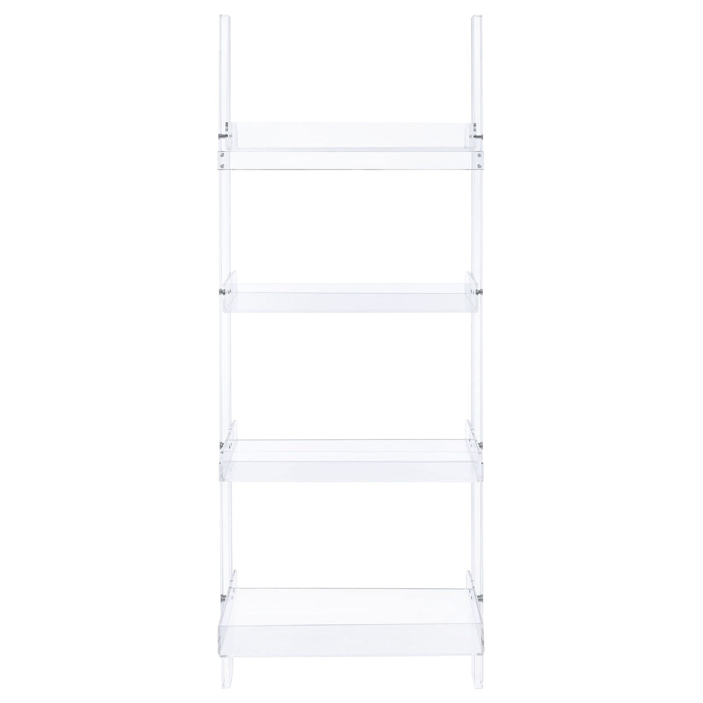 Cimarron - Ladder Bookcase With 4 Shelves - Clear