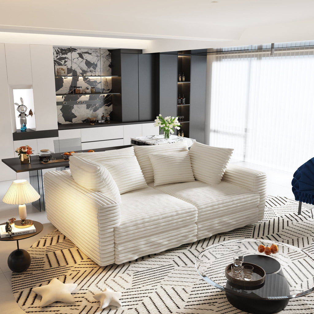 4 Seat Modern Comfy Upholstered Sofa Cloud Couch