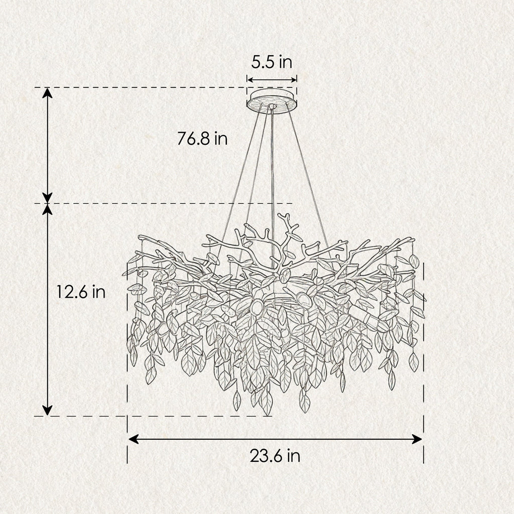 8-Light Crystal Gold Chandelier for Dining Room and Kitchen Island