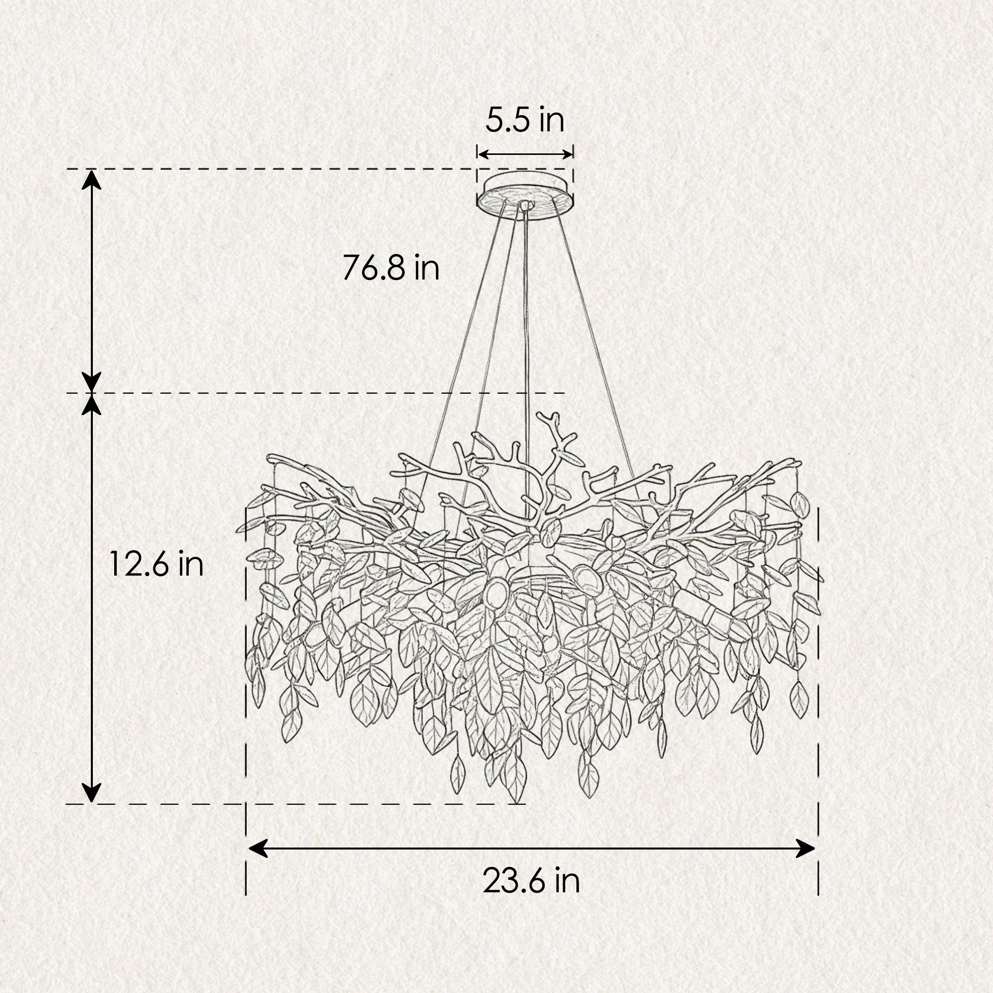 8-Light Crystal Gold Chandelier for Dining Room and Kitchen Island