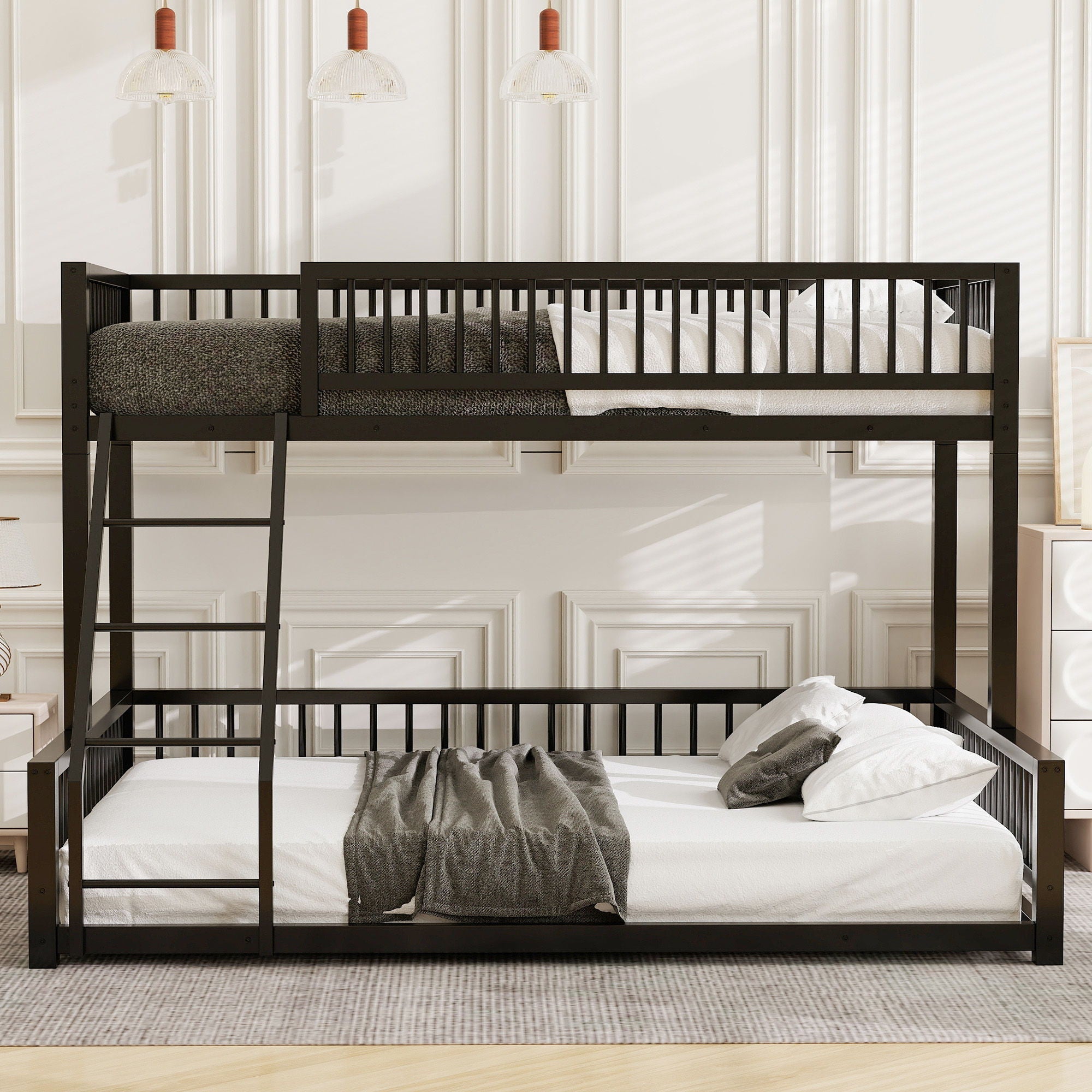 Bunk Bed With Ladder And Safety Guardrails