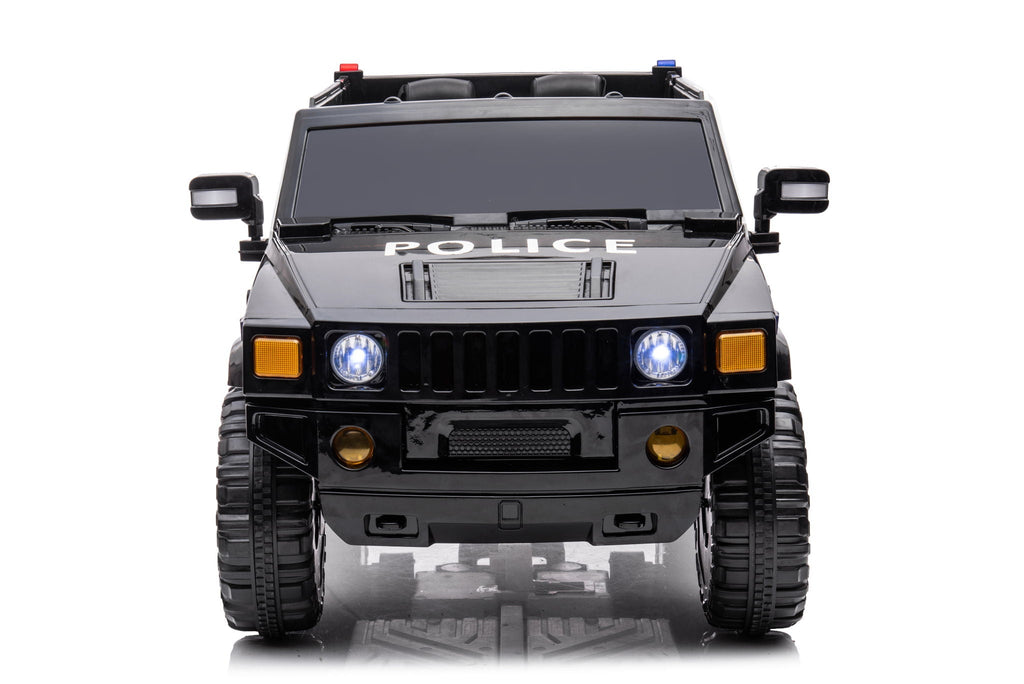 12V7A 30W*2 Four-Wheel Drive Seat One Button Start, Forward And Backward, High And Low Speed, Music, Front Light, Power Display, Two Doors Can Open, 2.4G R / C, Seat Belt Four Wheel Absorber