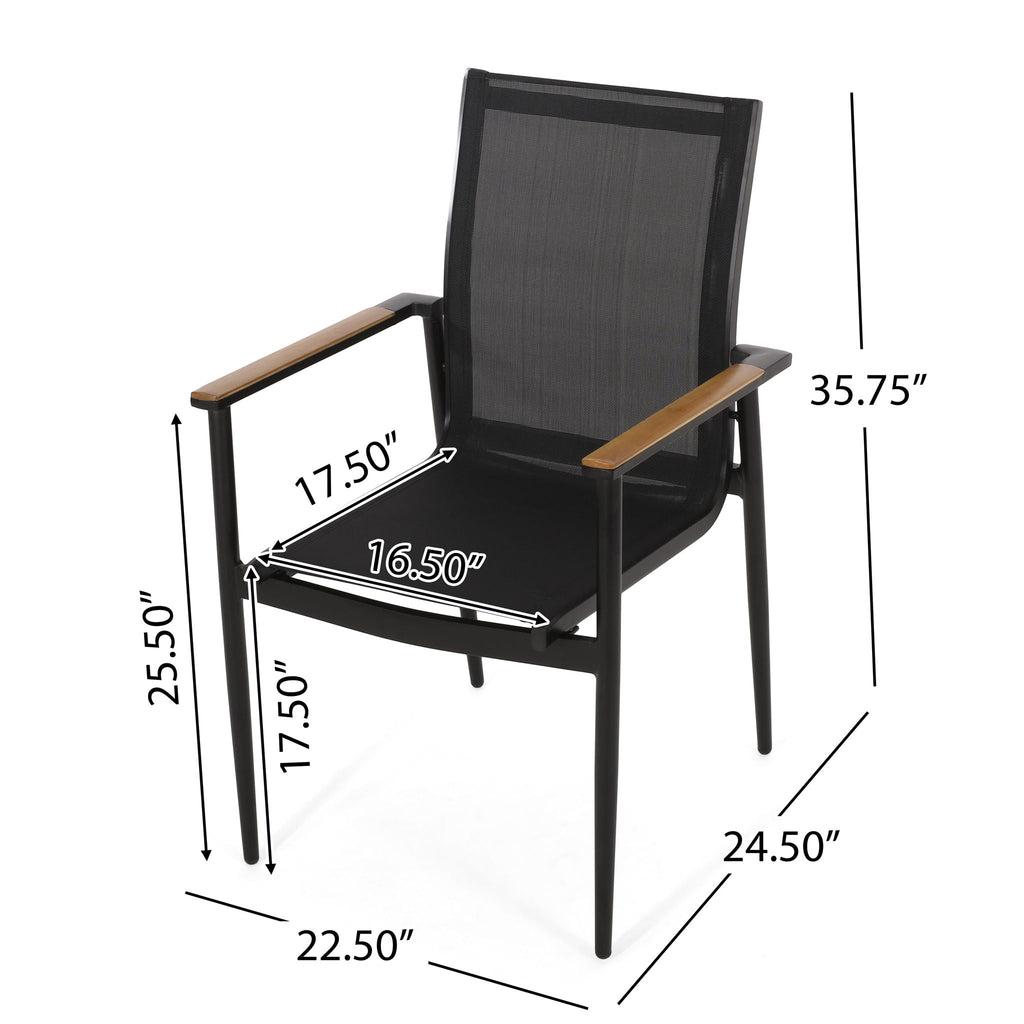 Barrister Dining Chair Set of 2 - Black / Natural