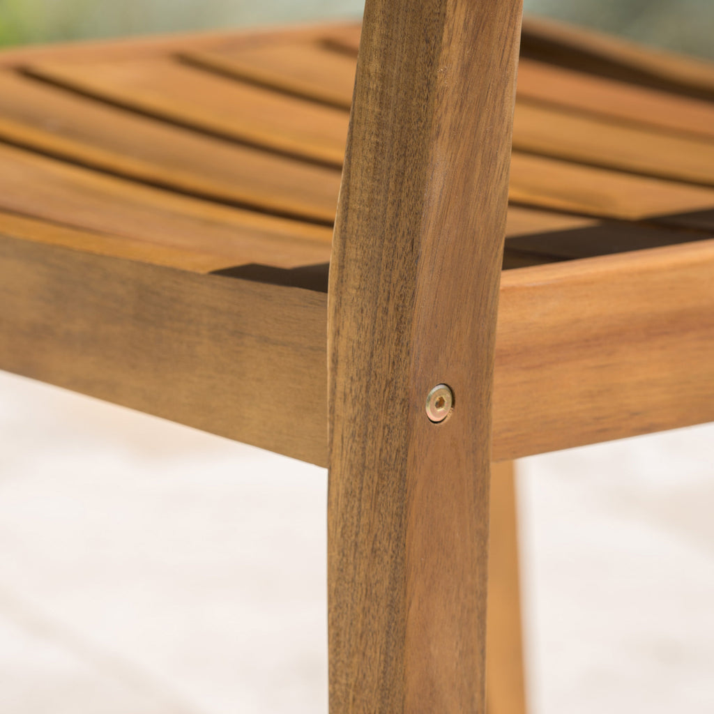 Stamford Dining Chairs Set of 2, Acacia Wood Patio Armchair