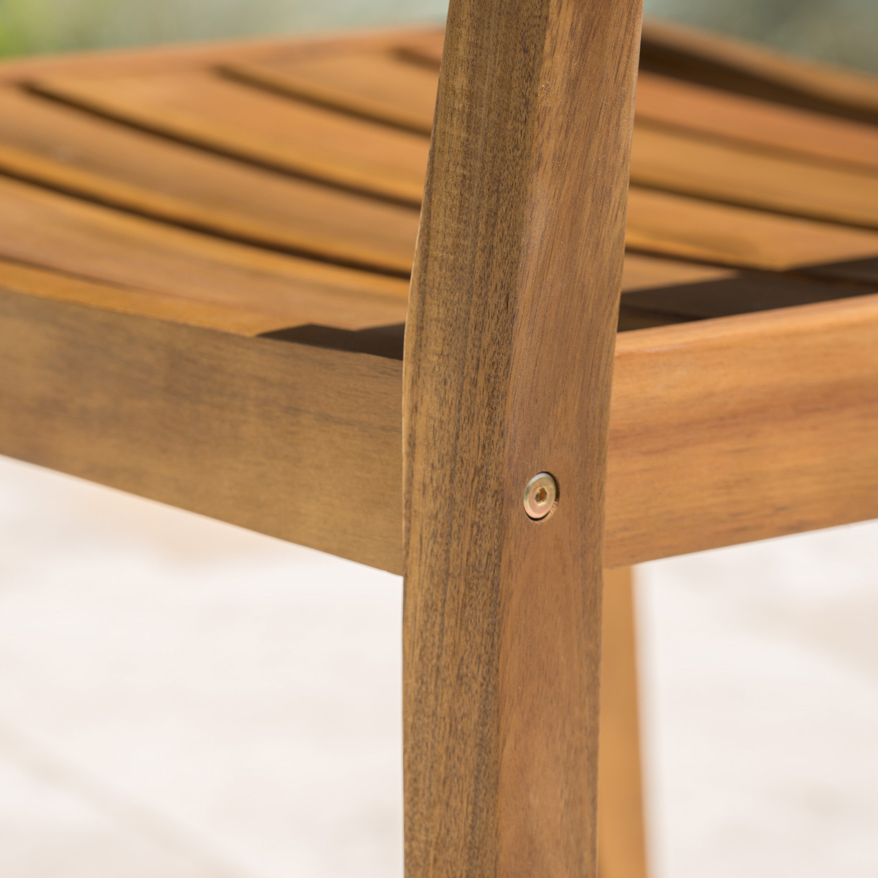 Stamford Dining Chairs Set of 2, Acacia Wood Patio Armchair