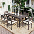 U_Style 7 Pieces Acacia Wood Outdoor Dining Set with Cushions