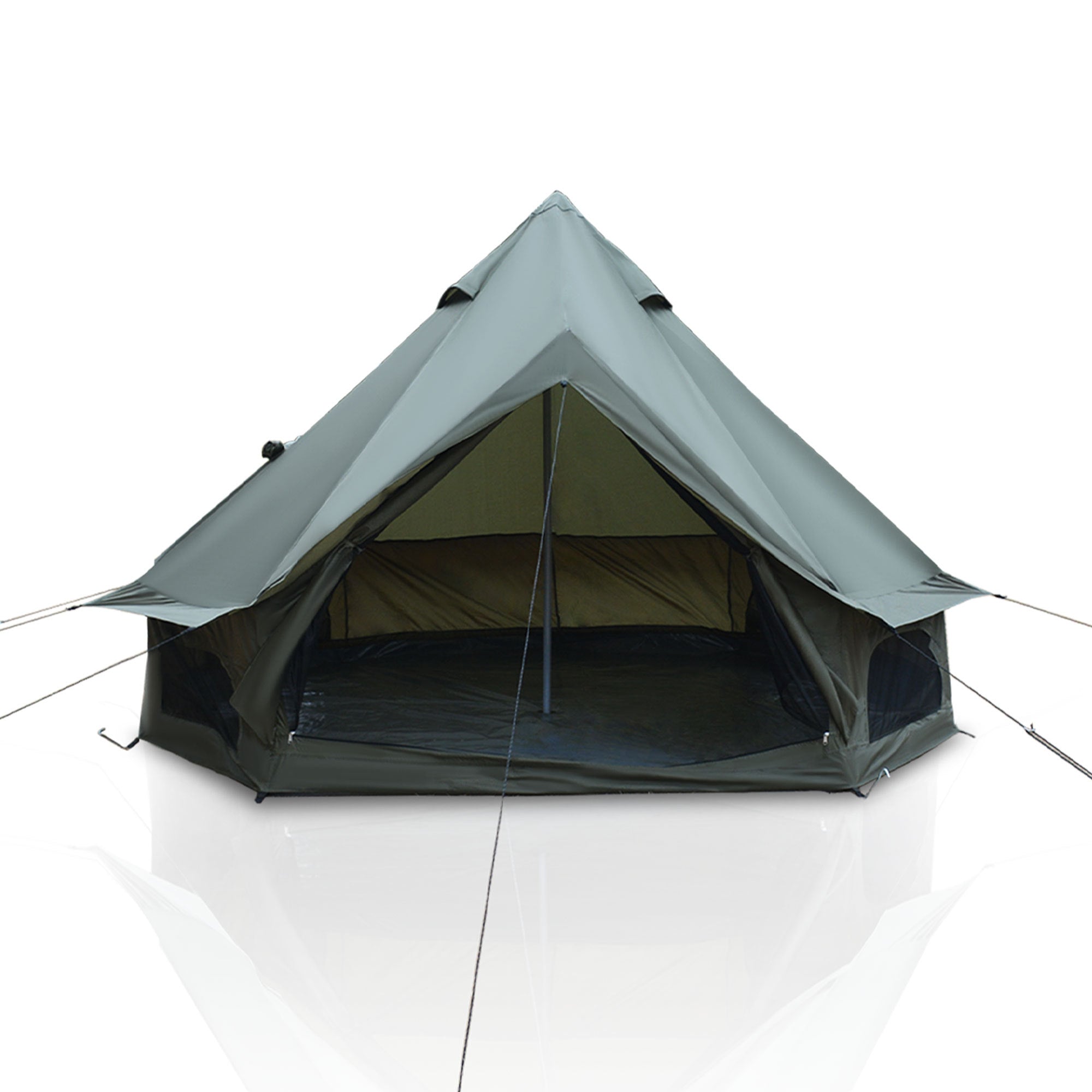 4 Season Bell Tent 9.8 FT Green Waterproof Glamping Tent