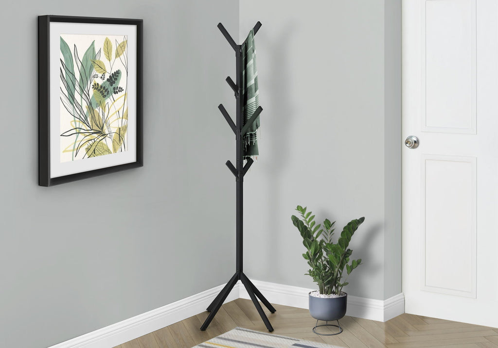 Coat Rack, Hall Tree, Freestanding, 8 Hooks, Entryway, Contemporary & Modern