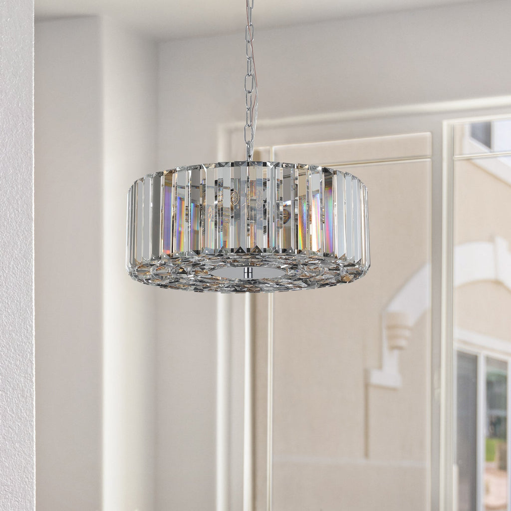 17' Chrome Crystal Pendant Chandelier