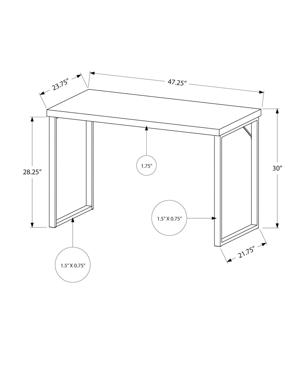 Computer Desk for Home Office, Laptop, Modern Convenient Design