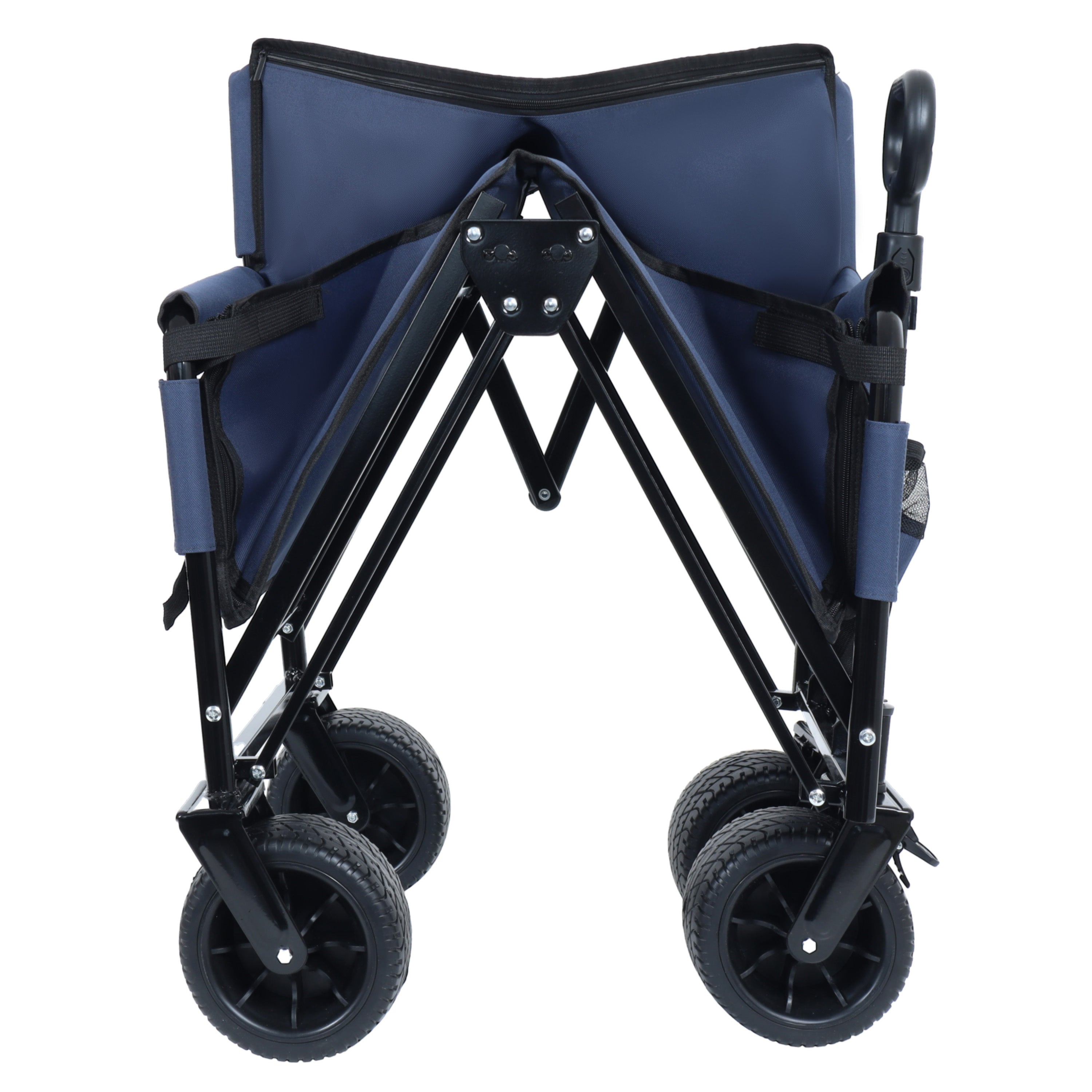 3-in-1 Convertible Folding Wagon Cart with Bench Seat & Storage
