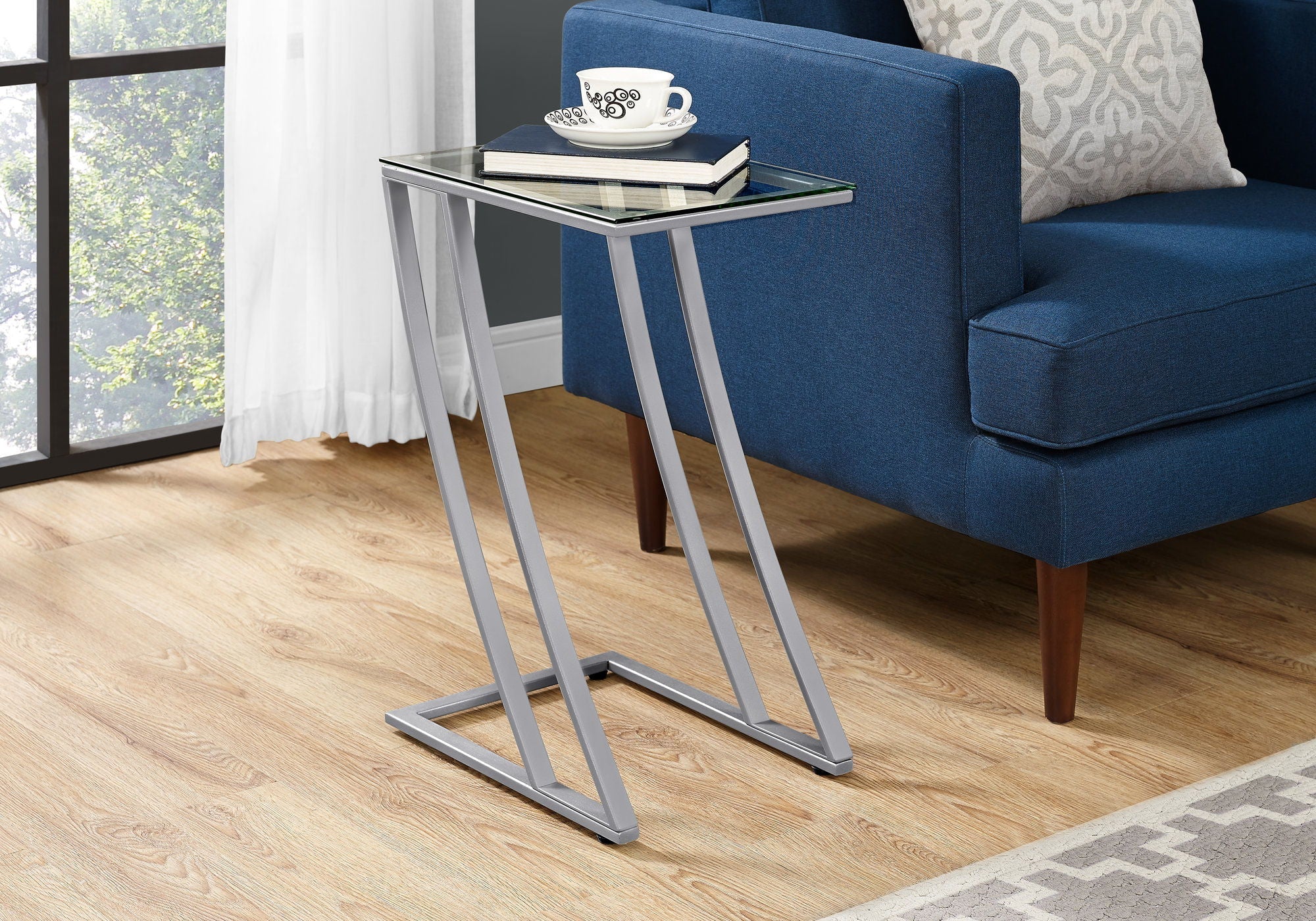 Accent Table C-Shaped with Sturdy Construction