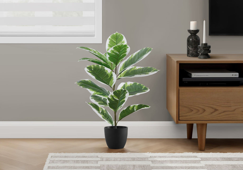 27" Tall Real Touch Artificial Rubber Plant