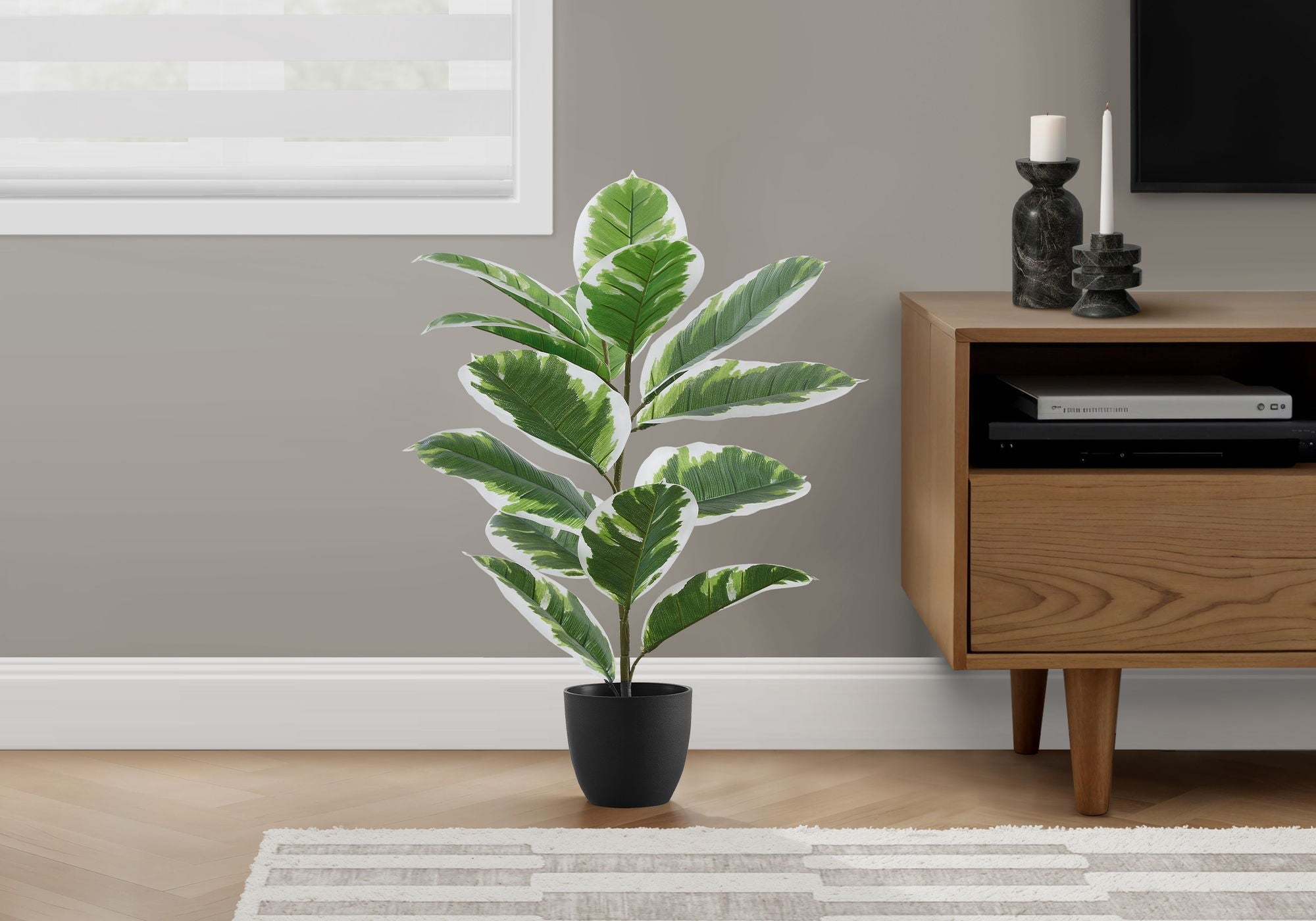 27" Tall Real Touch Artificial Rubber Plant