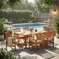 7-Piece Acacia Wood Outdoor Dining Set