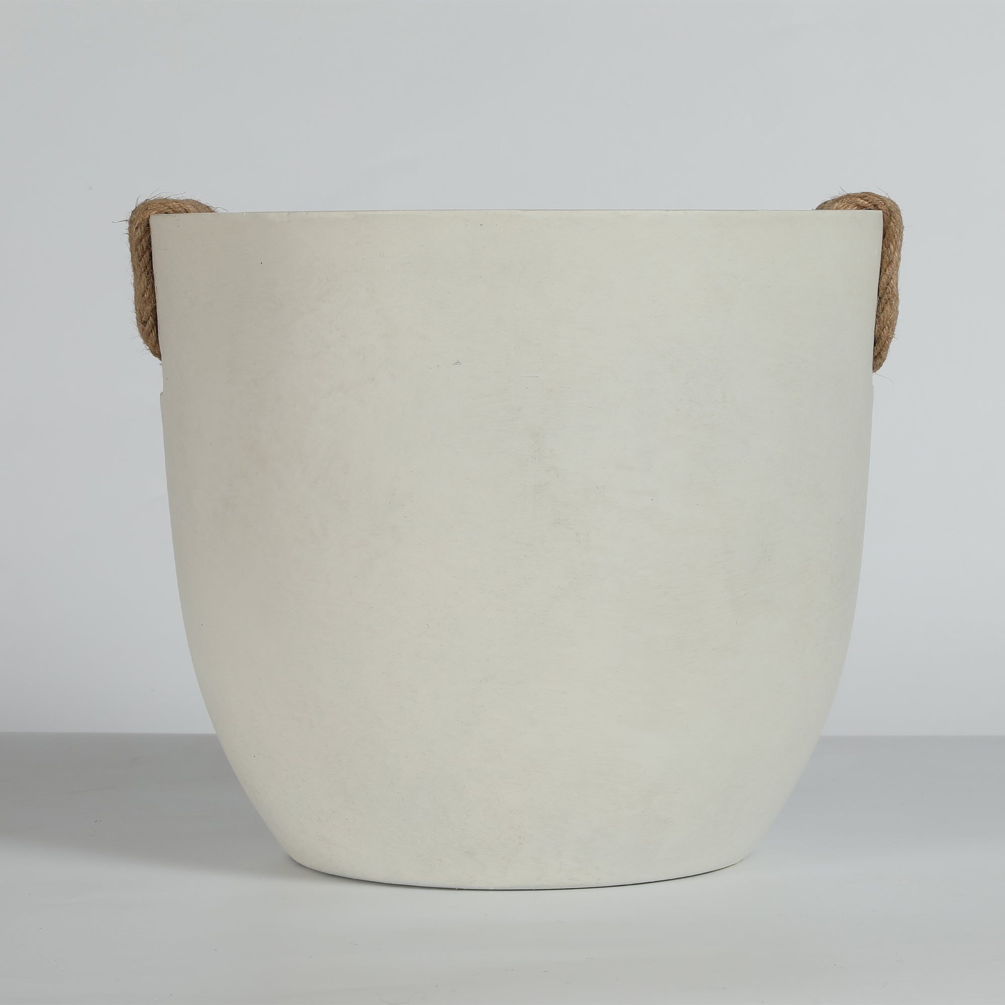Round Concrete Planter Set of 2, Large Handmade Off White Pots