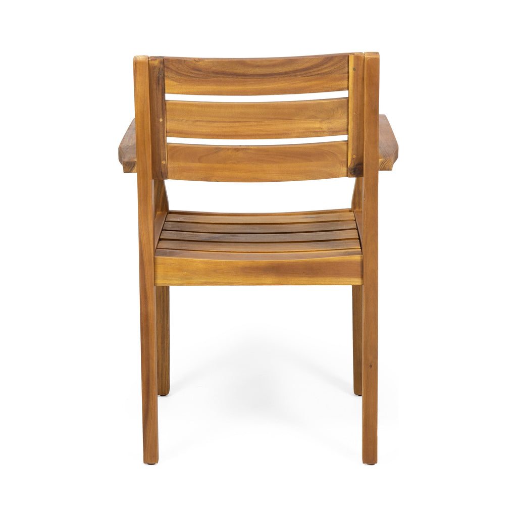 Stamford Dining Chairs Set of 2, Acacia Wood Patio Armchair