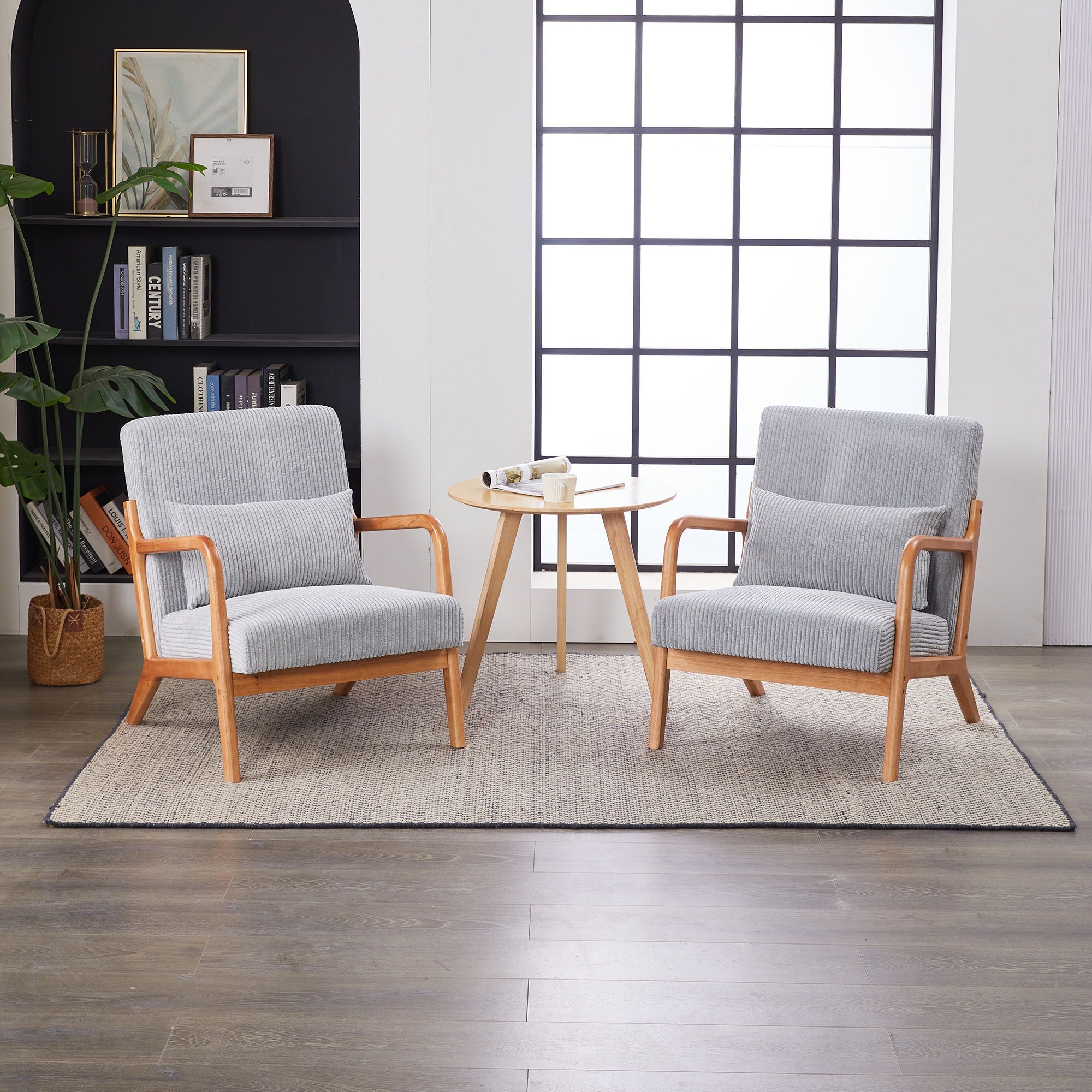 Accent Arm Chair With Pillow Upholstered