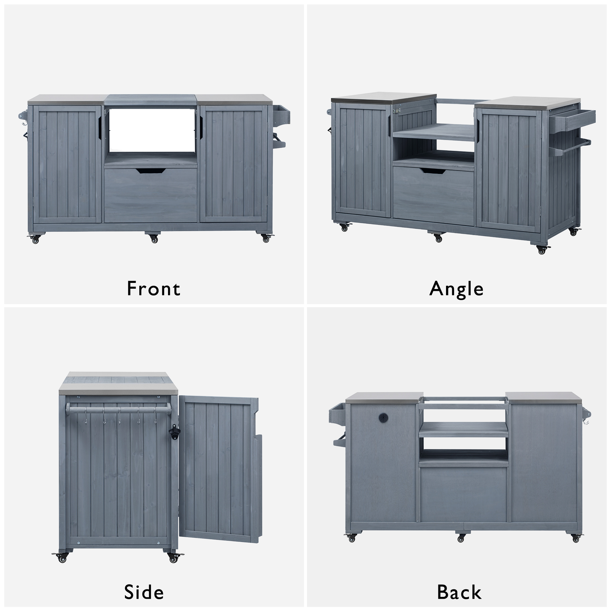 K&K 66.5" Outdoor Kitchen Island for Big Green Egg Grills