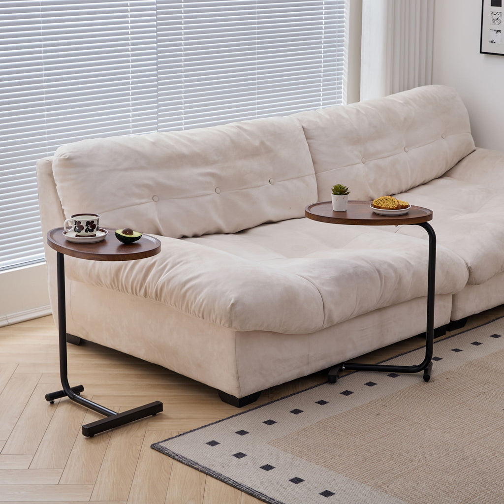 C-Shaped Side Table for Sofa and Bedroom