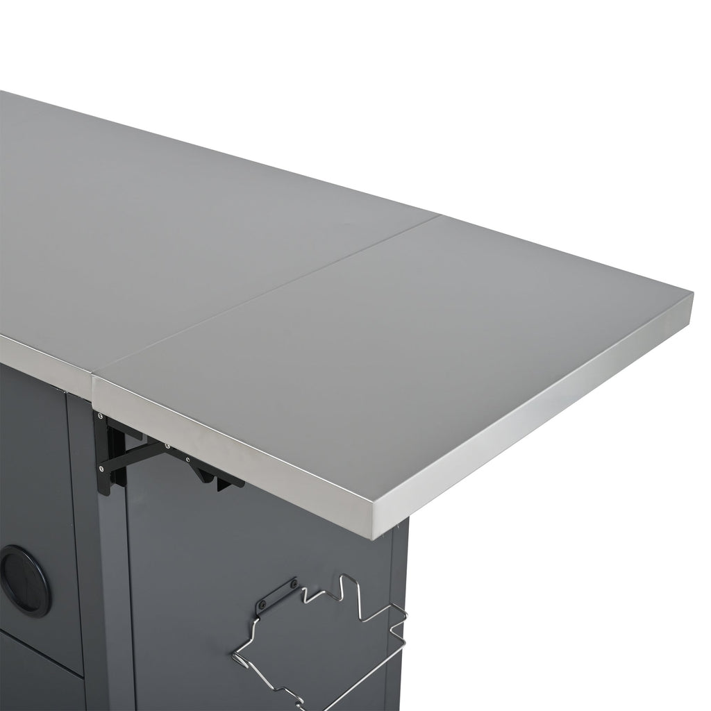 Foldable Outdoor Prep Station BBQ Cart Patio Dining Cart