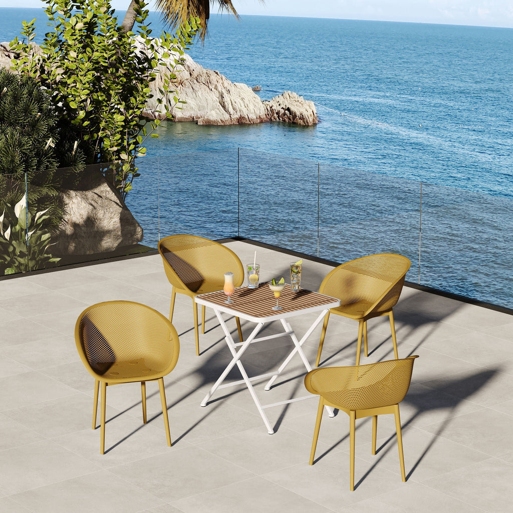 2 Piece Durable Single Chair With Hollow Out Design