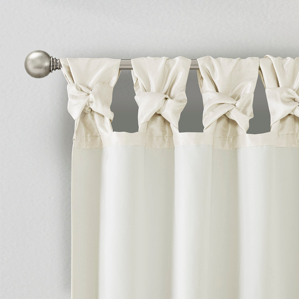 Twist Tab Lined Window Curtain Panel White 50x84