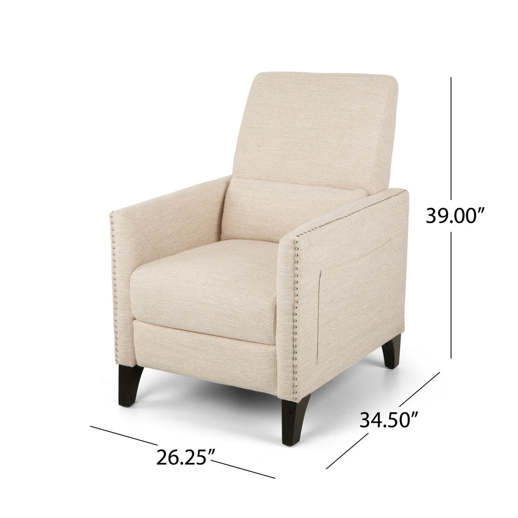 Kiersten Contemporary Fabric Pushback Recliner