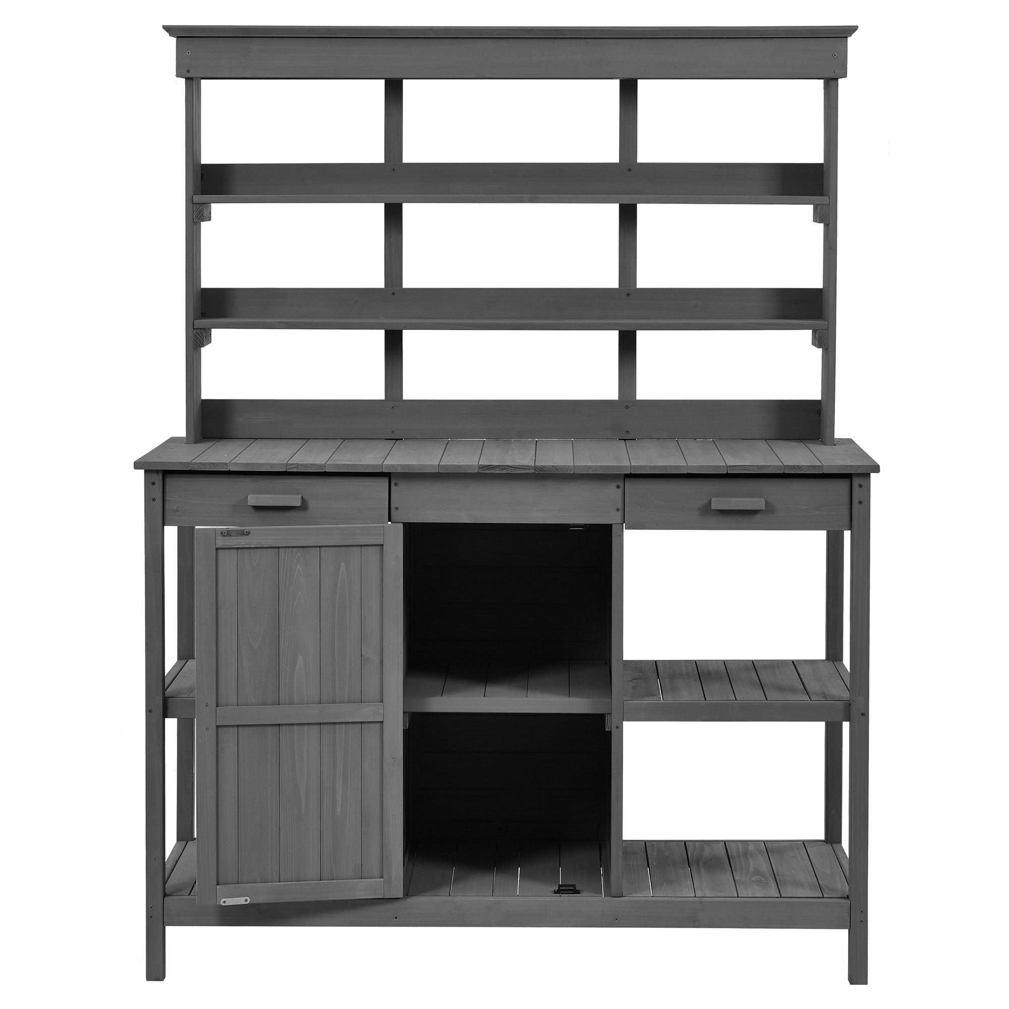 Topmax 66'' Large Outdoor Farmhouse Wooden Potting Bench Table