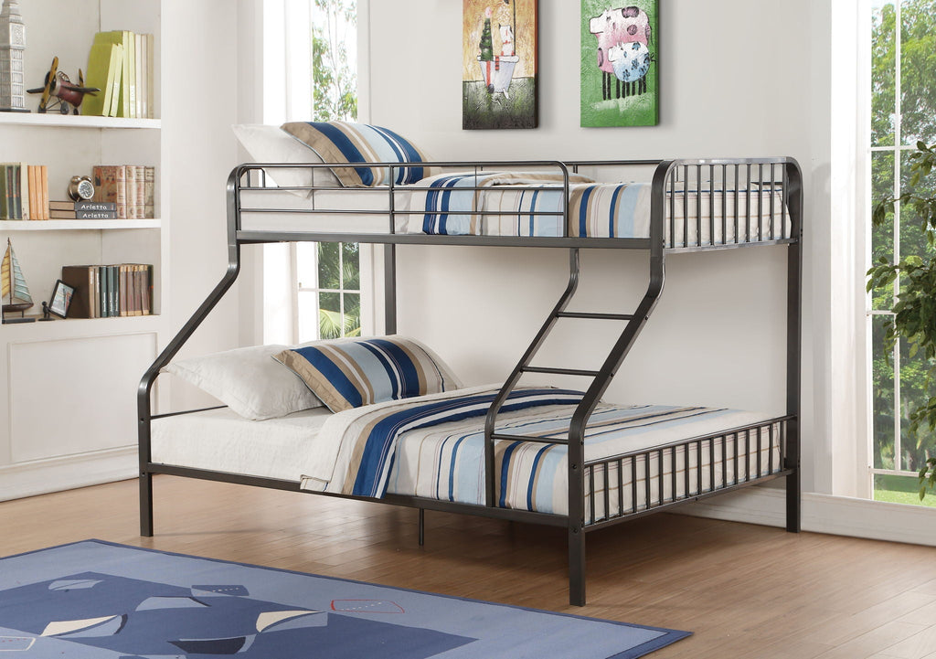 Caius - Twin Long Queen Bunk Bed - Gunmetal