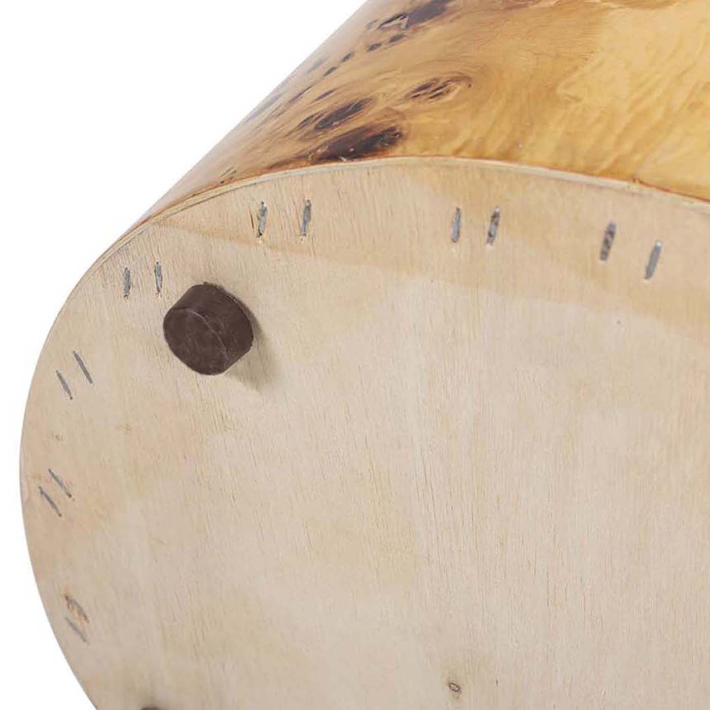 Nebula 22' Accent Pillar Side Table Warm Natural Brown Burl Wood