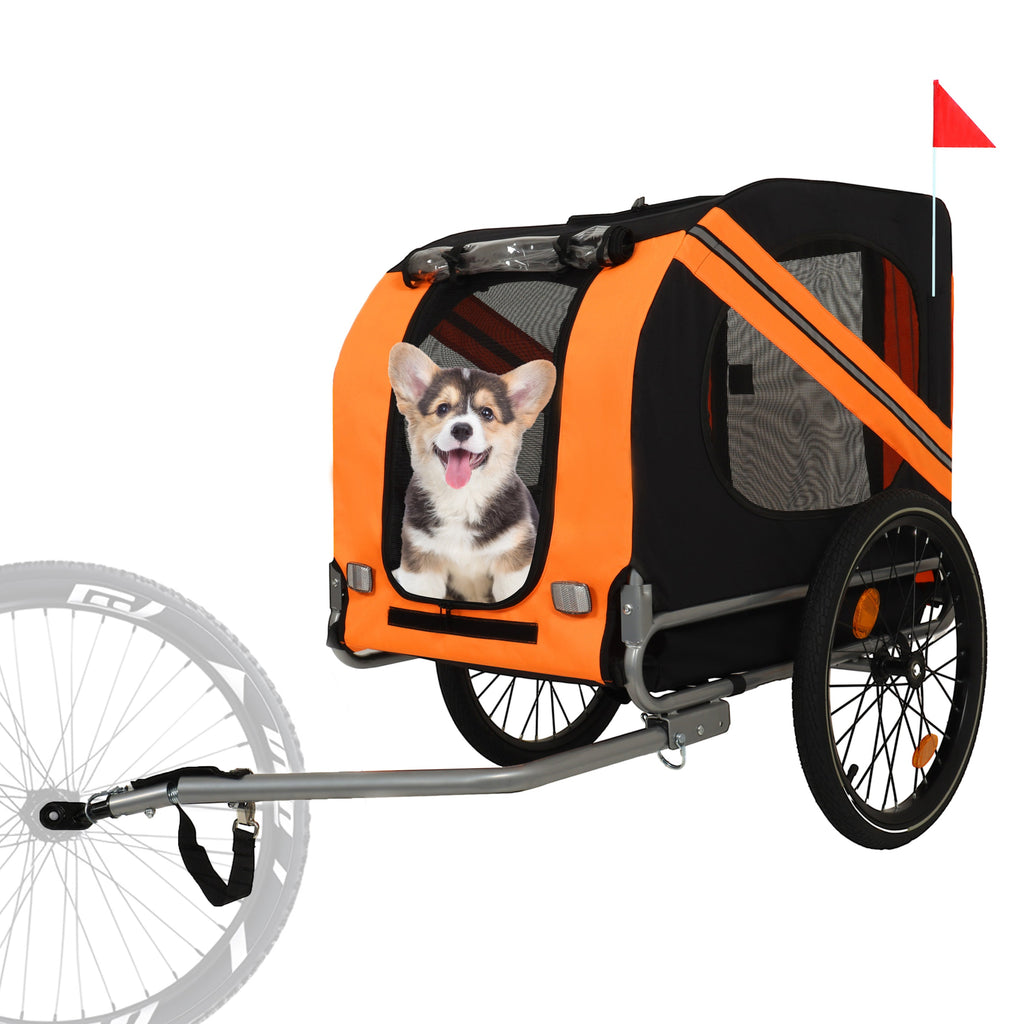 Large Folding Bike Trailer for Dogs – 66Lb Capacity All-Terrain Pet Carrier