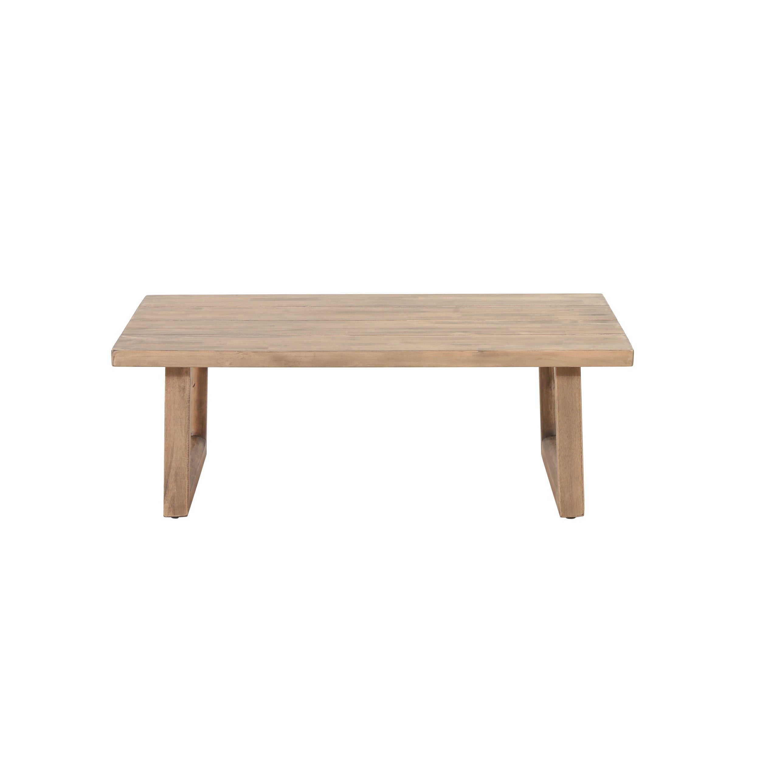 Outdoor Acacia Wood Loveseat and Coffee Table Set with Cushions