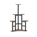 6 Tier Corner Plant Shelf With Frame For Living Room - Rustic Brown