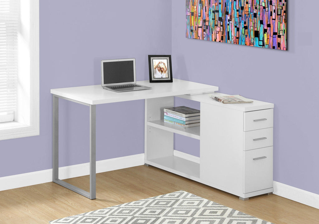 L-Shape Computer Desk with Storage Drawers