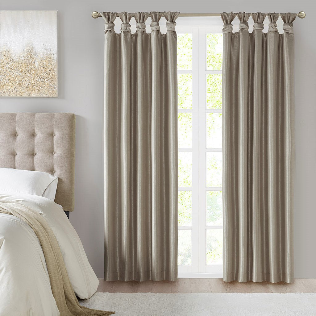 Twist Tab Total Blackout Window Curtain Panel Pewter 50x84