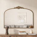 Vintage Arched Gold Mirror: 40'x30' Antique Brass Frame