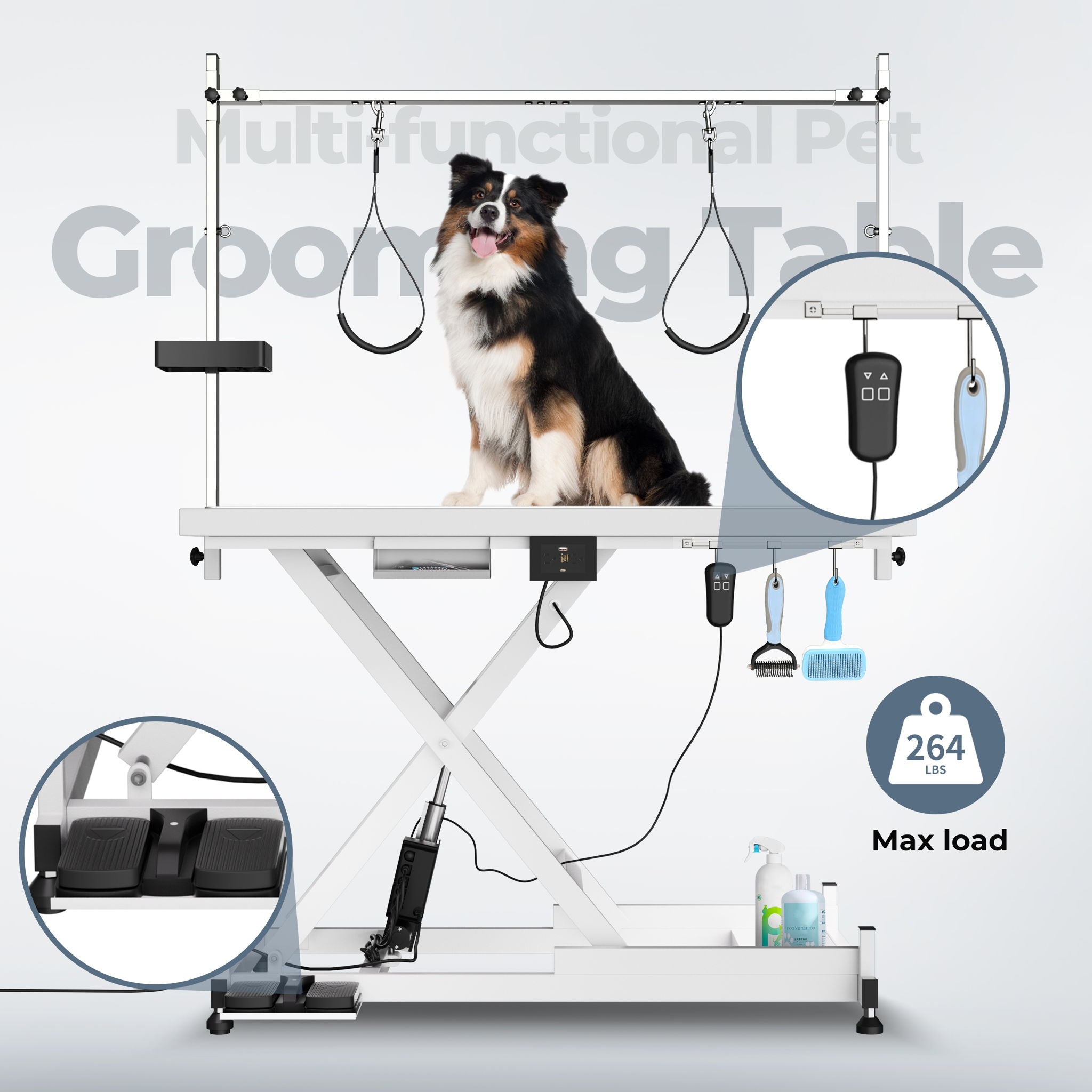 Super Deluxe Electric Pet Grooming Table, Height Adjustable